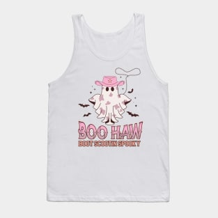 Boo Haw Cowgirl Boot Scootin Spooky Funny Western Halloween Tank Top